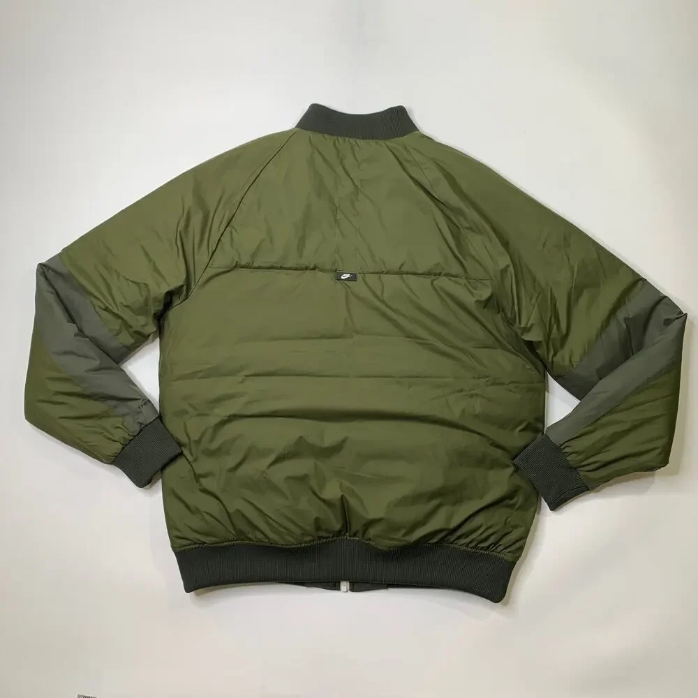 Nike Jacket Mens M Medium Army Green Sportswear Therma Legacy Reversible Bomber